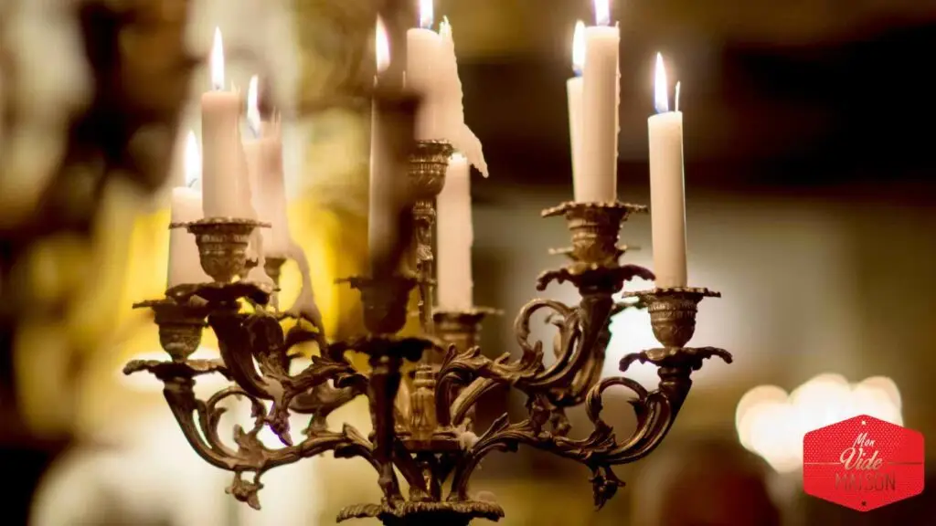 chandelier bougeoirs anciens