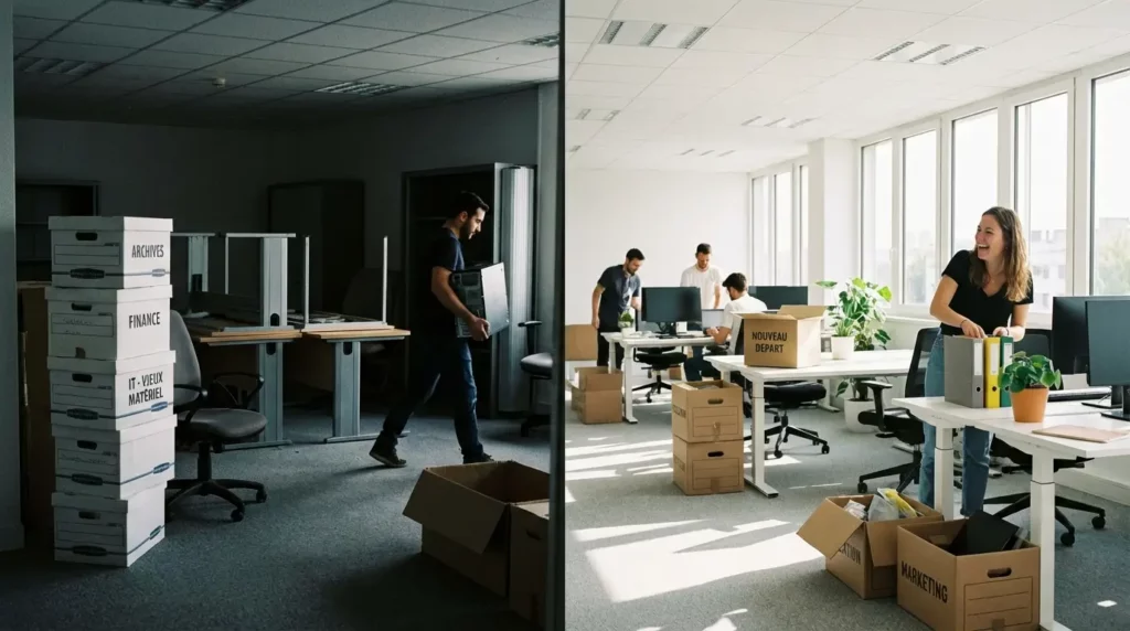 débarras de locaux professionnels avant après