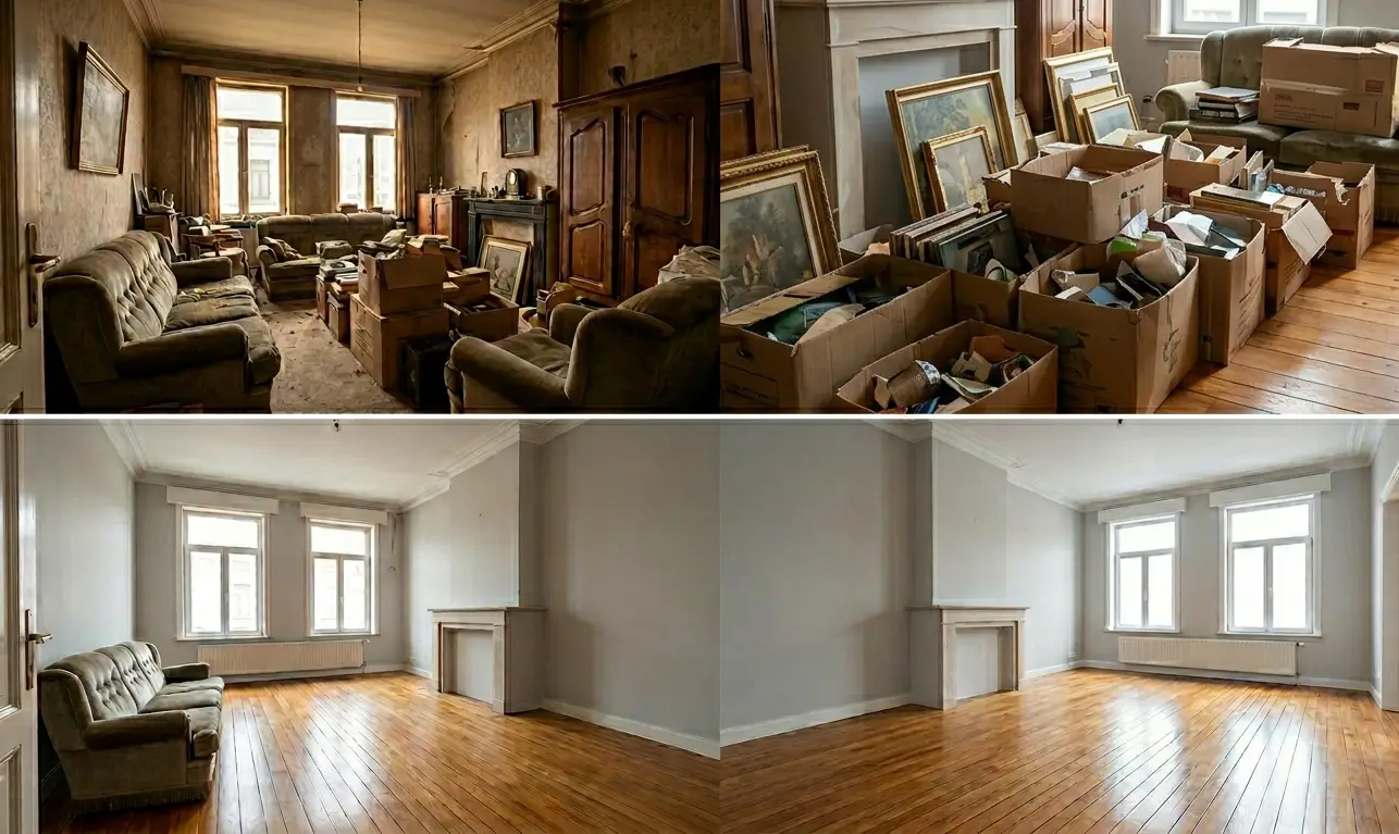 Vente immobilière en Belgique : comment un vide-maison professionnel accélère la vente de votre bien et protège votre prix 1 Vide-maison avant vente immobilière en Belgique